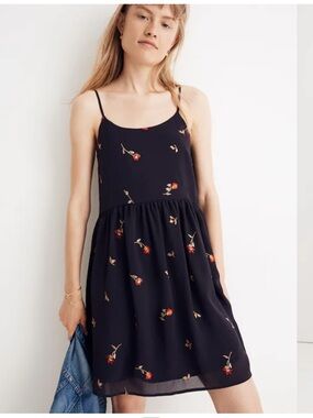 Madewell Embroidered Babydoll Cami Dress large